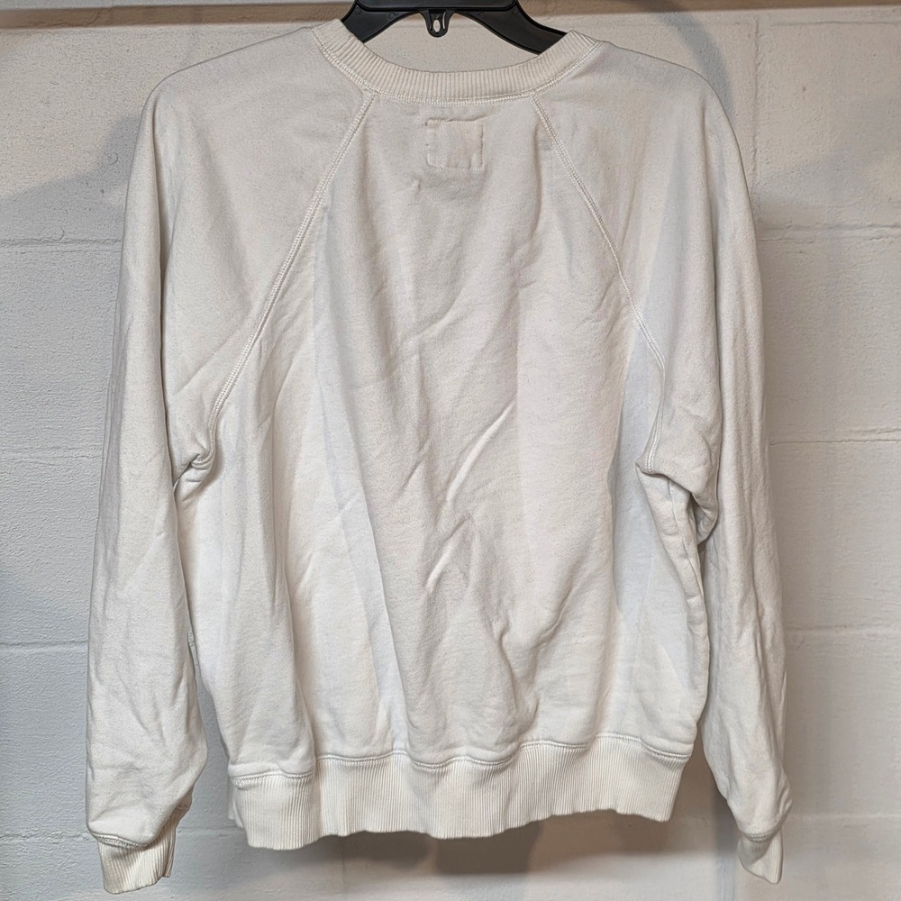 American Eagle Women Med Cream Floral Graphic Raglan Pullover Sweatshirt AE Logo - Picture 12 of 12